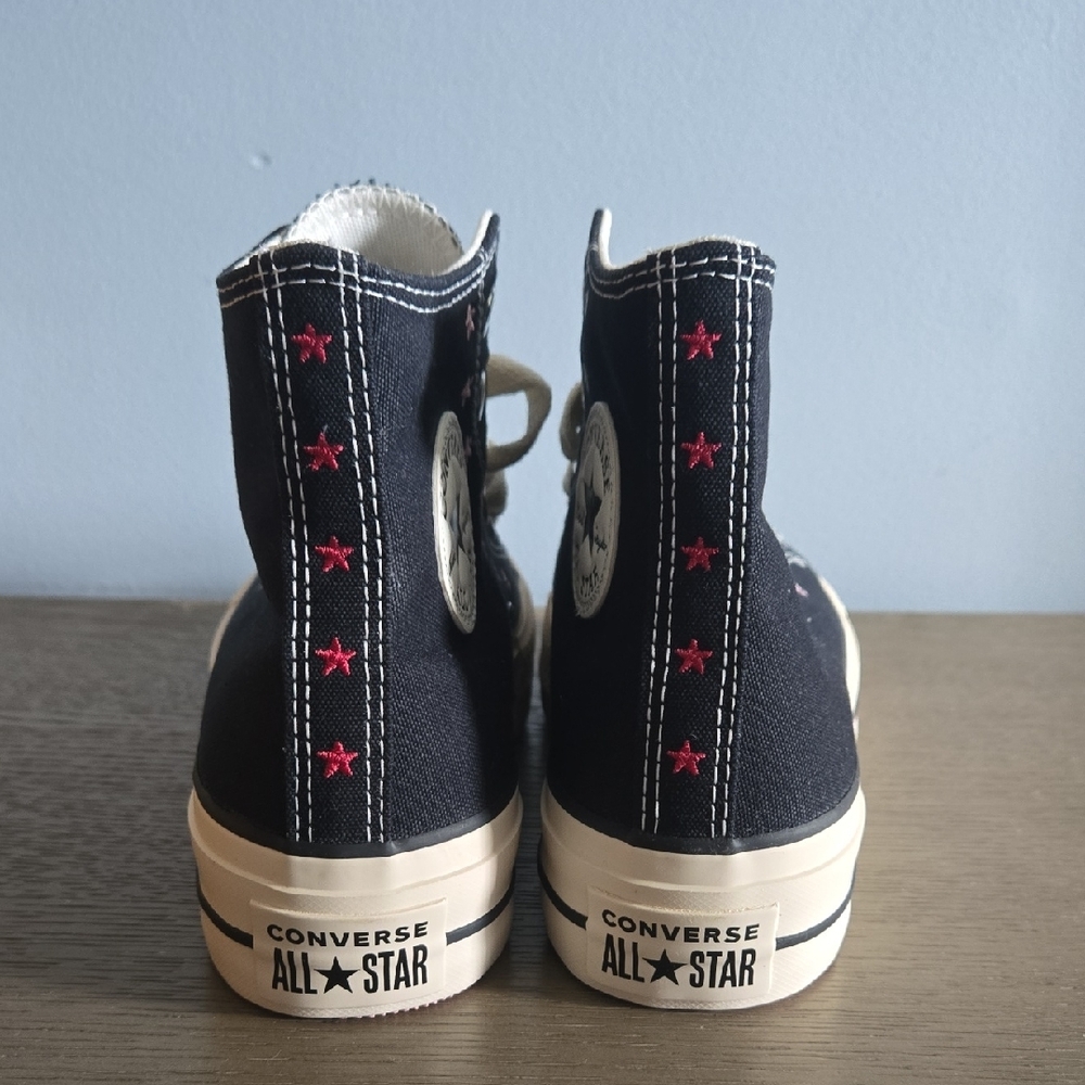 Converse Black and White High-Top Sneakers - Picture 3 of 9